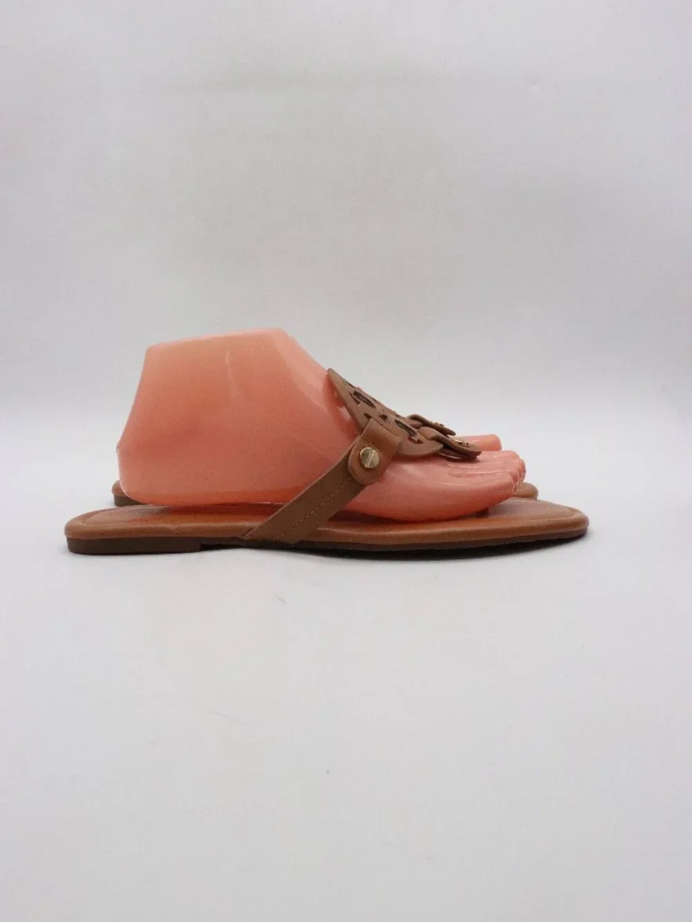 Tory Burch Black Logo Thong Sandals Leather Slip On Women's Size 10.5 Casual